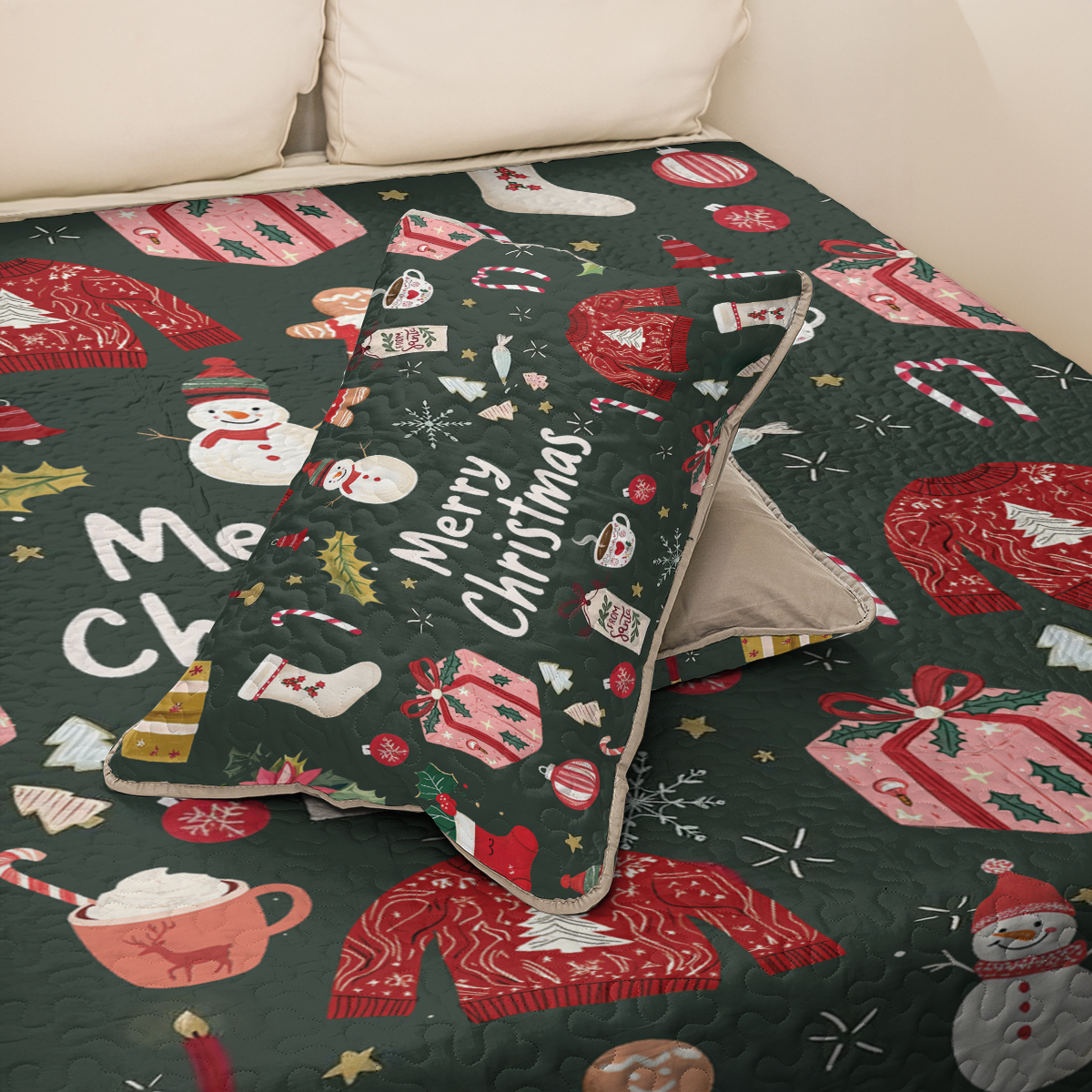 Shineful All Season Quilt 3-Piece Set Merry Cozy Christmas