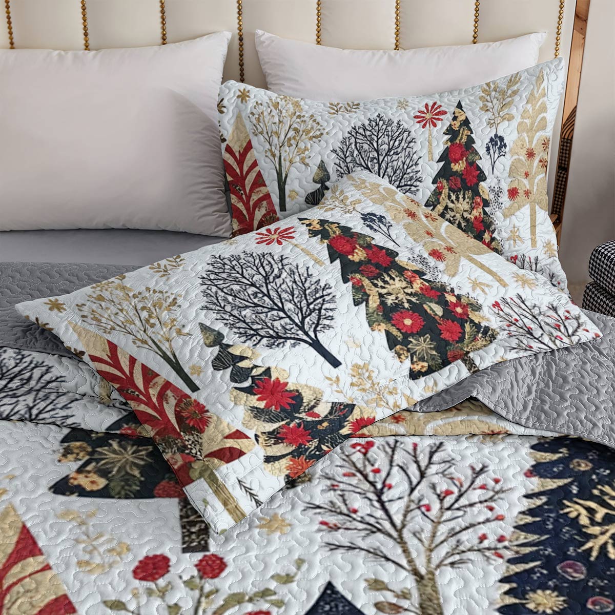 Shineful All Season Quilt 3-Piece Set Enchanting Christmas Tree