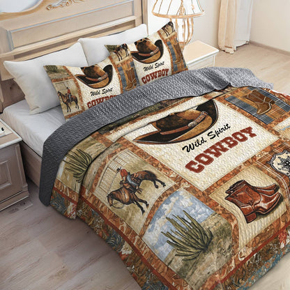 Shineful All Season Quilt 3-Piece Set - Wild Spirit Cowboy
