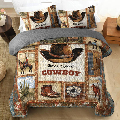 Shineful All Season Quilt 3-Piece Set - Wild Spirit Cowboy