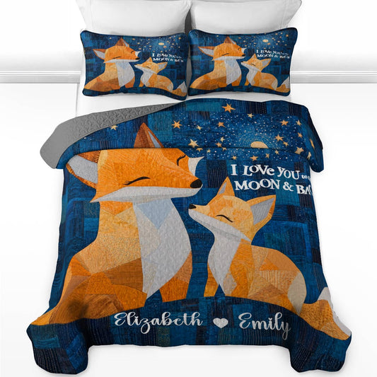 Shineful All Season Quilt 3-Piece Set Personalized I Love You To The Moon And Back