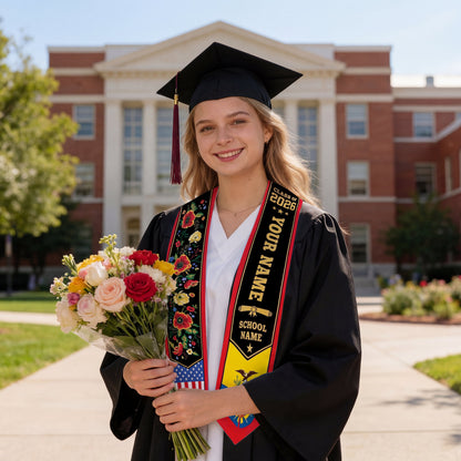 Shineful Graduation Sash Personalized American Ecuador Pride