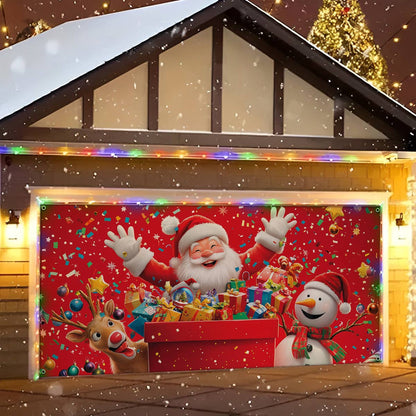 Shineful Garage Door Banner Decoration - Santa's Cheerful Crew