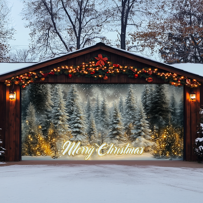 Shineful Garage Door Banner Decoration - Winter Wonderland Glow