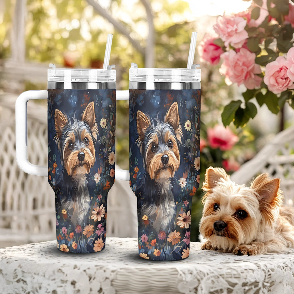 Shineful Tumbler  Enchanted Yorkie Bloom