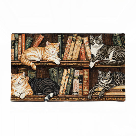 Shineful Ultra-Thin Non Skid Floor Mat, Kitchen Rugs Nook Cats Reading