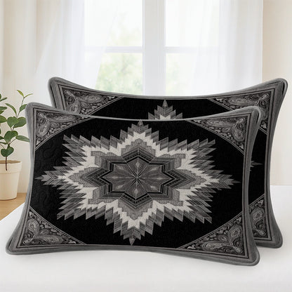 Shineful All Season Quilt 3-Piece Set Black Star Silence