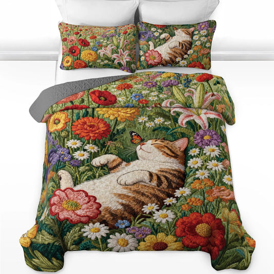 Shineful All Season Quilt 3-Piece Set Lazy Afternoon in the Wildflowers