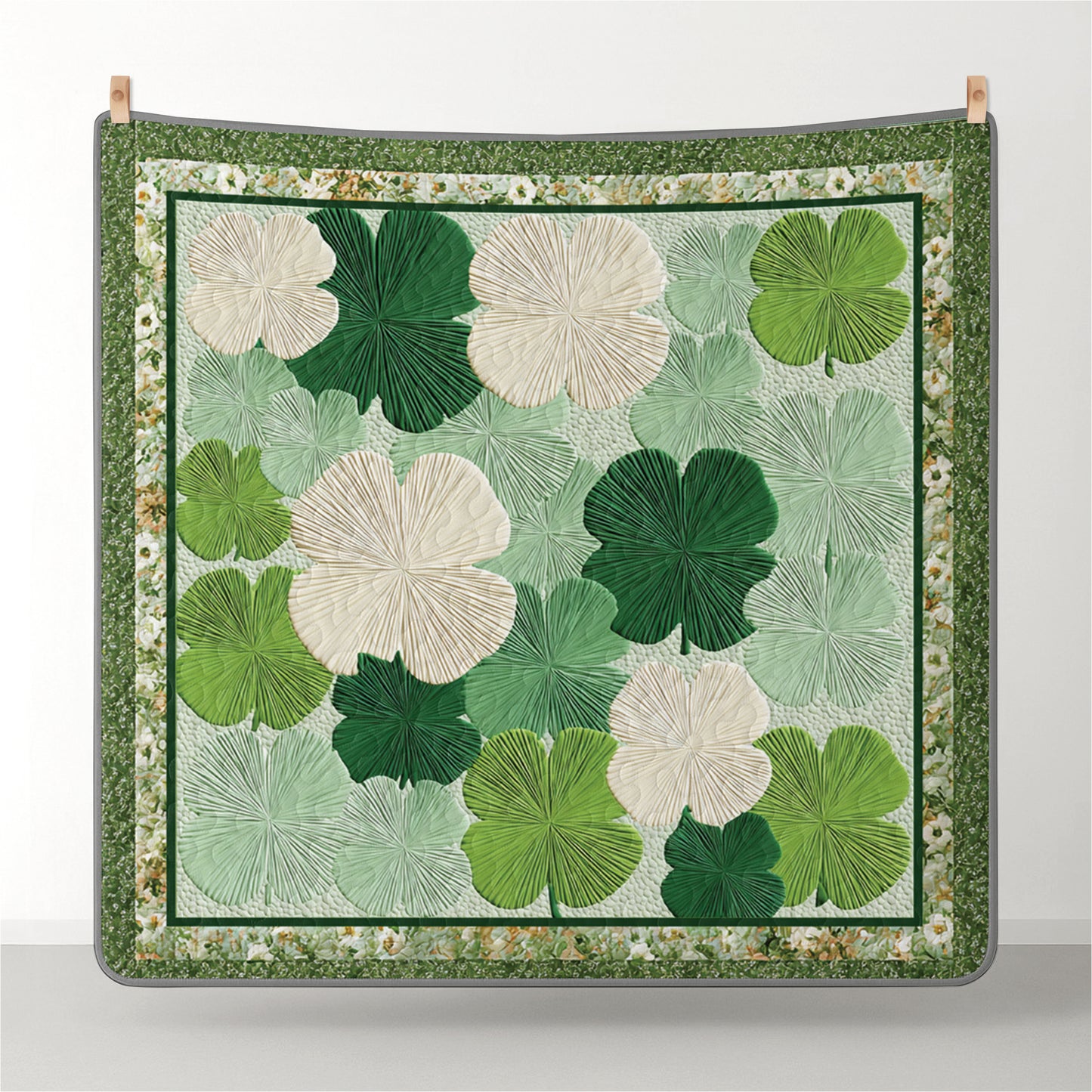 Shineful All Season Quilt 3-Piece Set Four Leaf Comfort