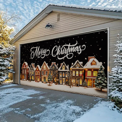 Shineful Garage Door Banner Decoration Holiday Townscape
