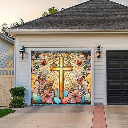 Shineful Garage Door Banner Decoration Radiant Cross Easter