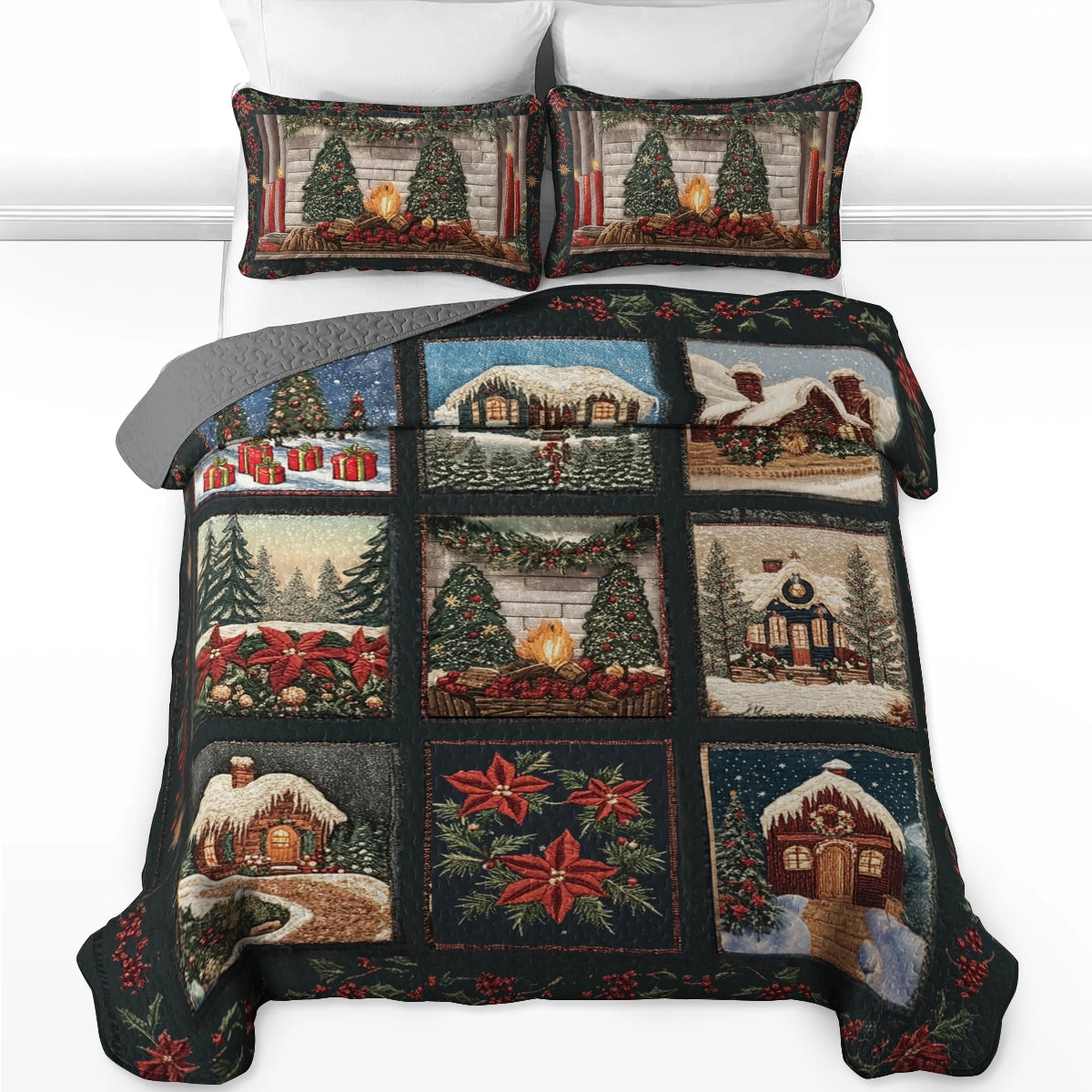 Shineful All Season Quilt 3-Piece Set - Home for the Christmas Holidays