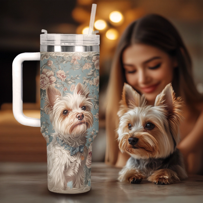 Shineful Tumbler Royal Yorkie Elegance