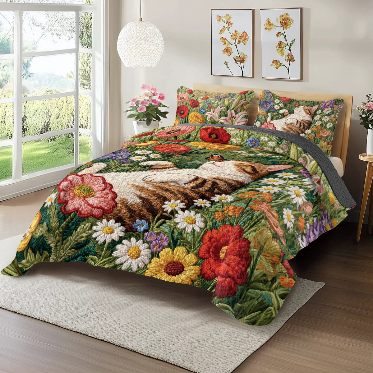 Shineful All Season Quilt 3-Piece Set Lazy Afternoon in the Wildflowers