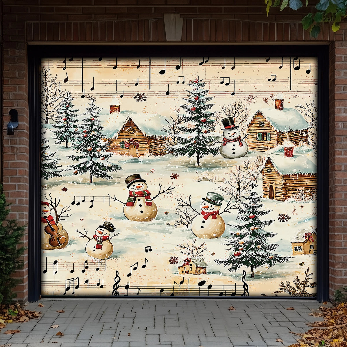 Shineful Garage Door Banner Decoration - Snow Melody