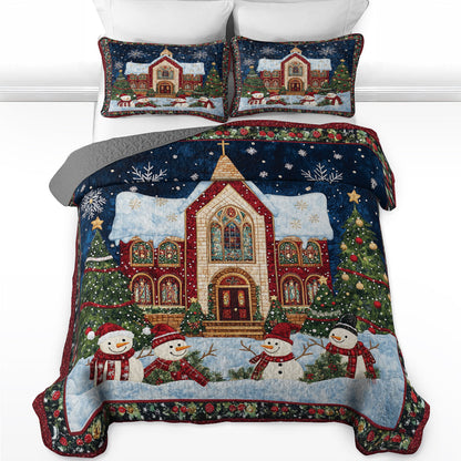 Shineful All Season Quilt 3-Piece Set Christmas Church
