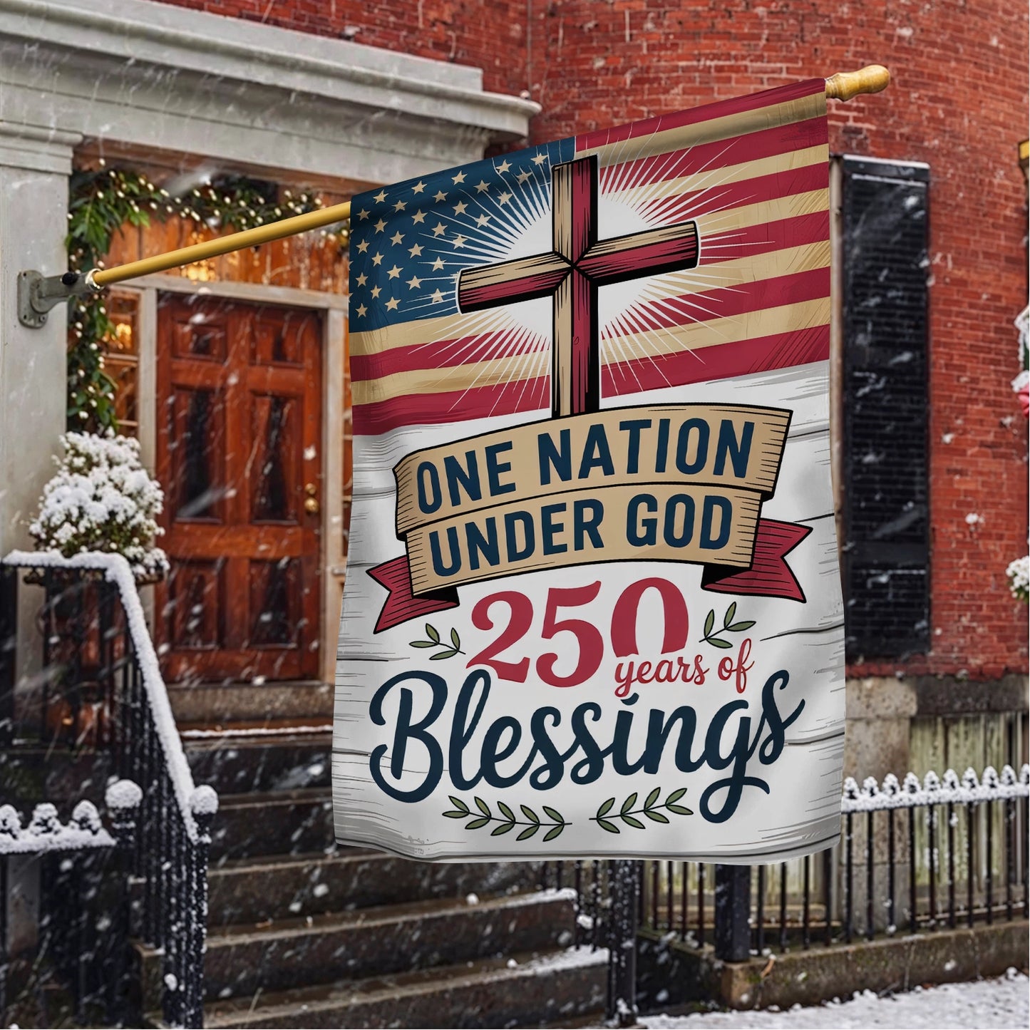 Shineful House Flag 30" x 40" - Faith Over America