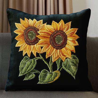 Shineful Pillow 2D Flat Print Golden Sunflower Glow