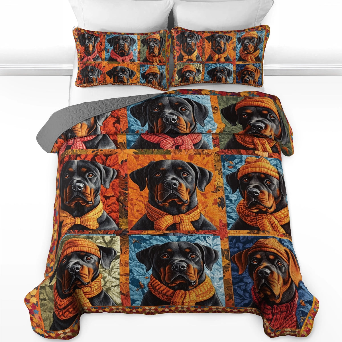 Shineful All Season Quilt 3-Piece Set - Rottweiler Friends