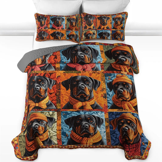 Shineful All Season Quilt 3-Piece Set - Rottweiler Friends