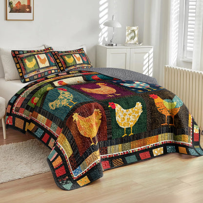 Shineful All Season Quilt 3-Piece Set - Farm Fresh Chicken