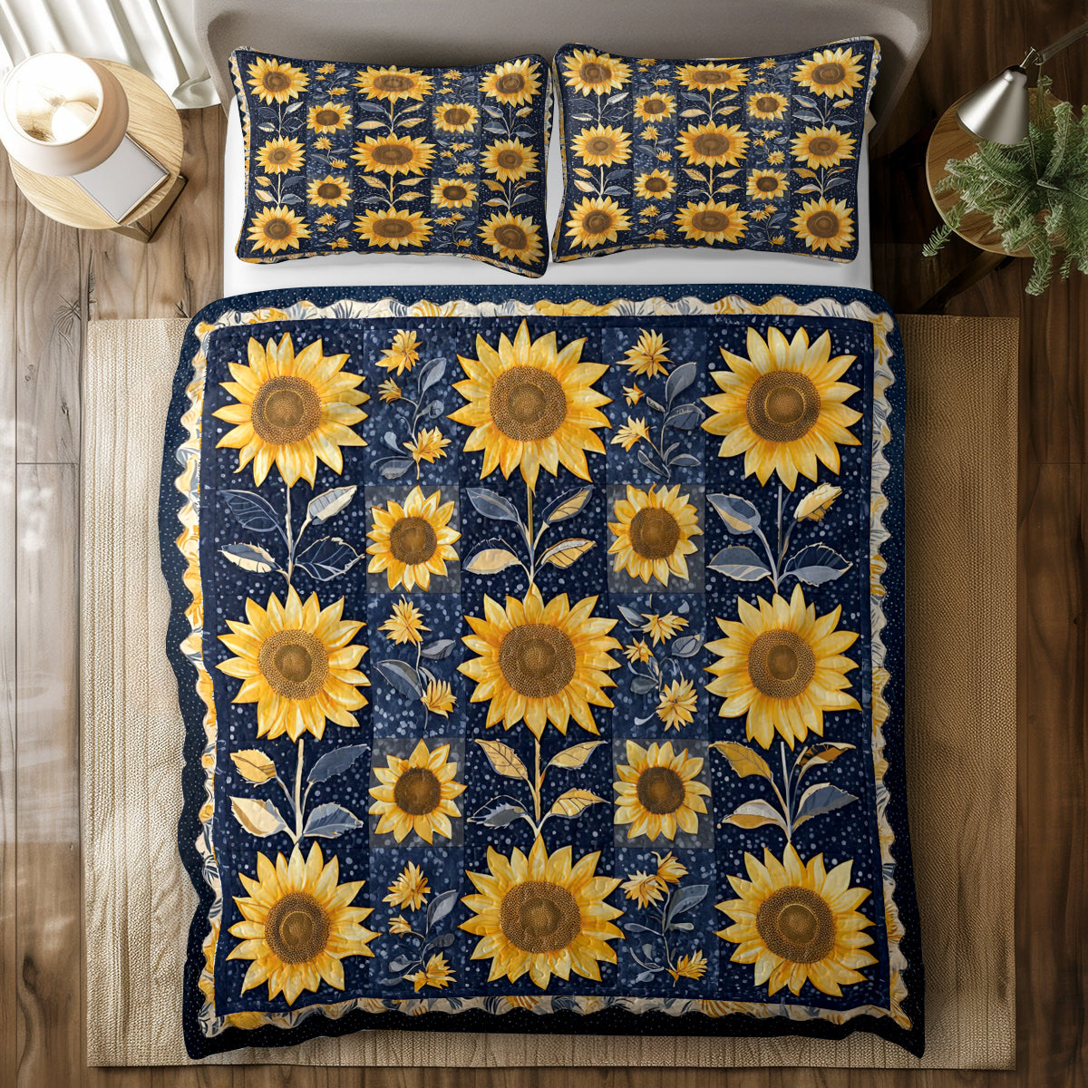 Shineful All Season Quilt 3-Piece Set Sunflower Symphony