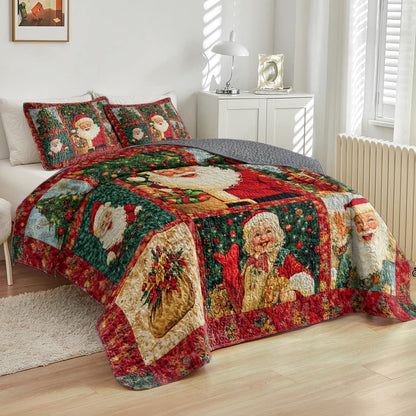 Shineful All Season Quilt 3-Piece Set Santa Claus