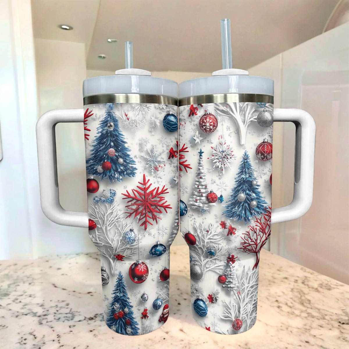 Shineful Glossy Tumbler Sparkling Christmas Trees Lovely