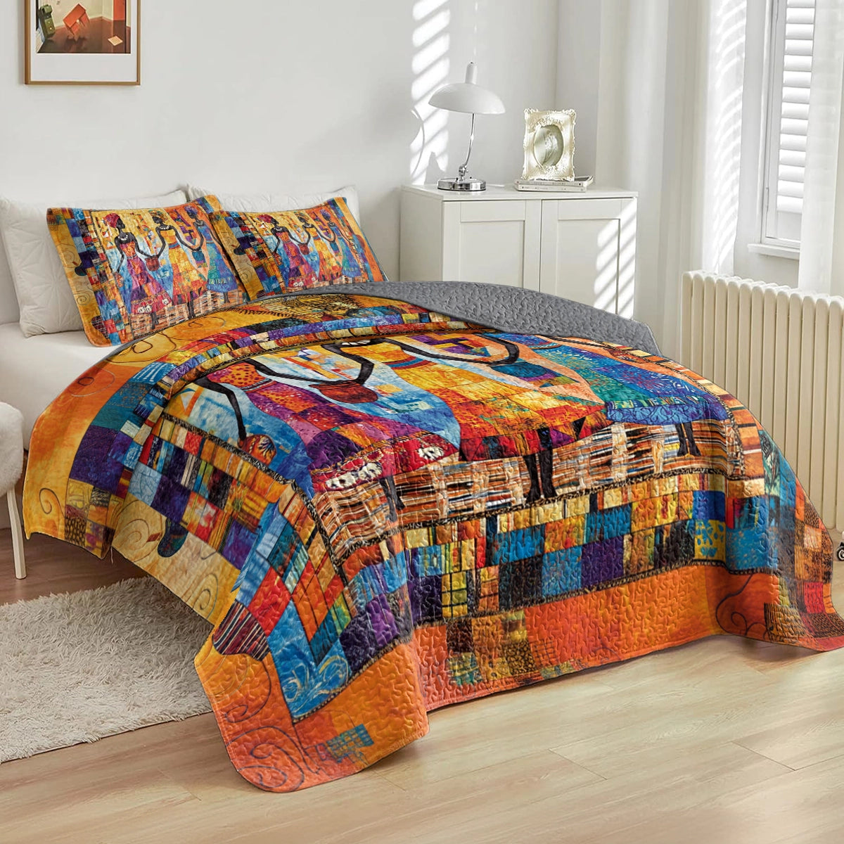 Shineful All Season Quilt 3-Piece Set Dancing Colors