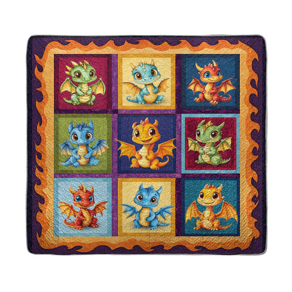 Shineful All Season Quilt 3-Piece Set - Adorable Baby Dragon Dreams