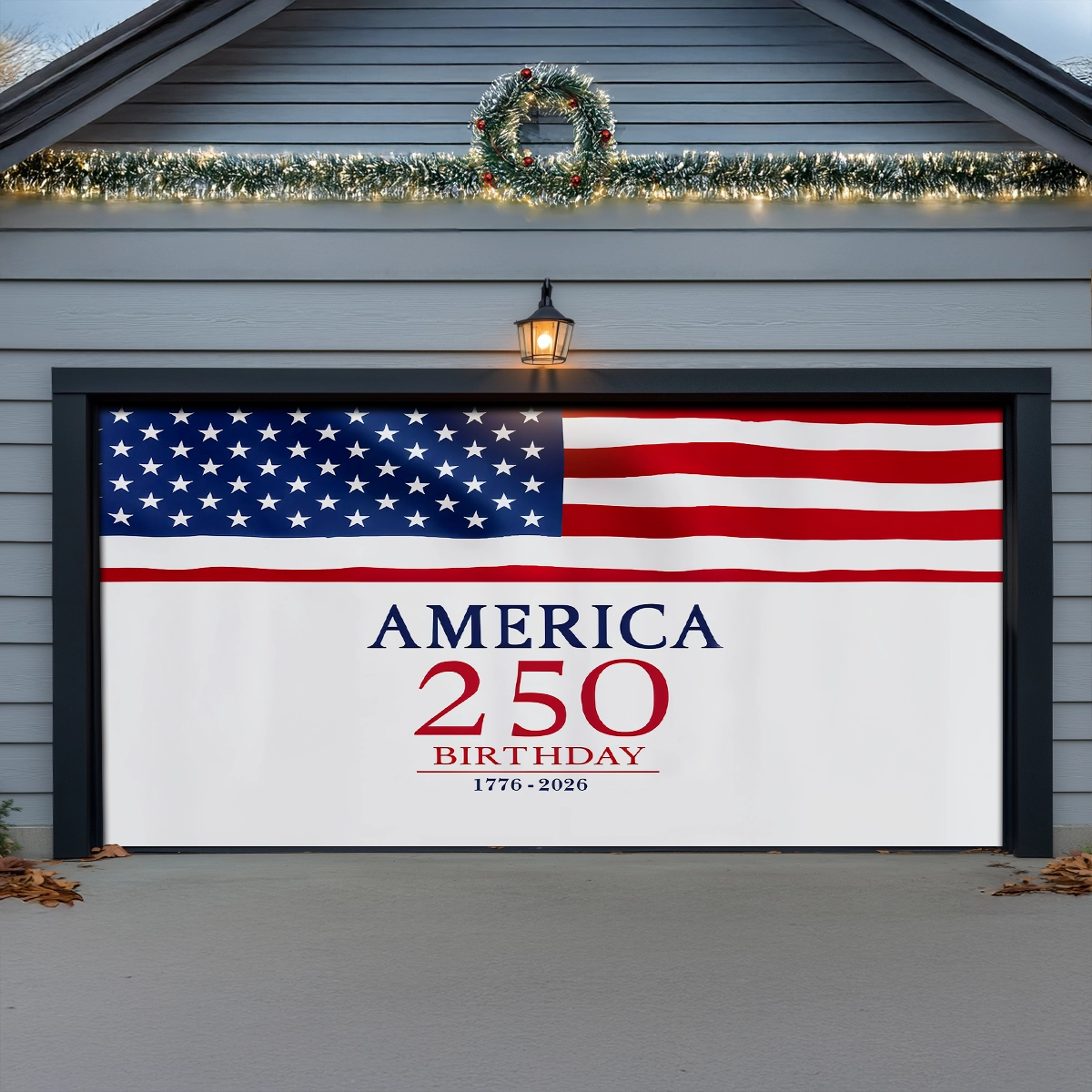 Shineful Garage Door Banner Decoration America 250th Anniversary