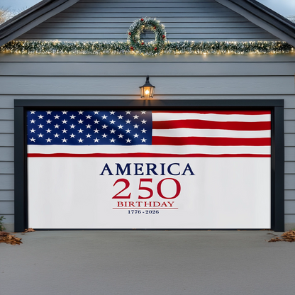 Shineful Garage Door Banner Decoration America 250th Anniversary