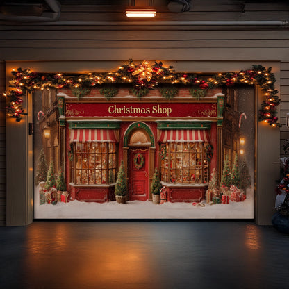 Shineful Garage Door Banner Decoration Christmas Shop Village Glow