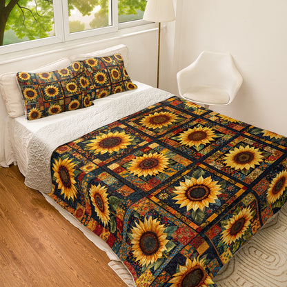 Shineful All Season Quilt 3-Piece Set Sunflower Serenade
