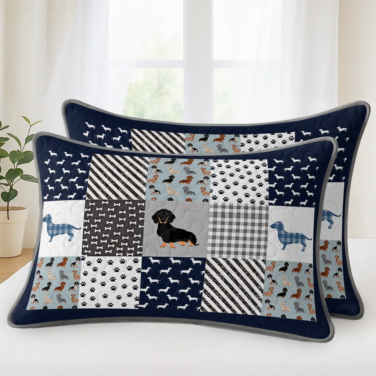 Shineful Quilt 3-Piece Set Dachshund Delight