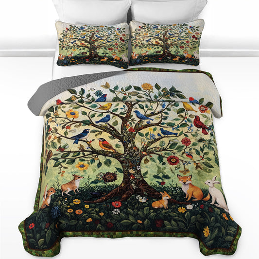 Shineful All Season Quilt 3-Piece Set Enchanted Forest Wildlife