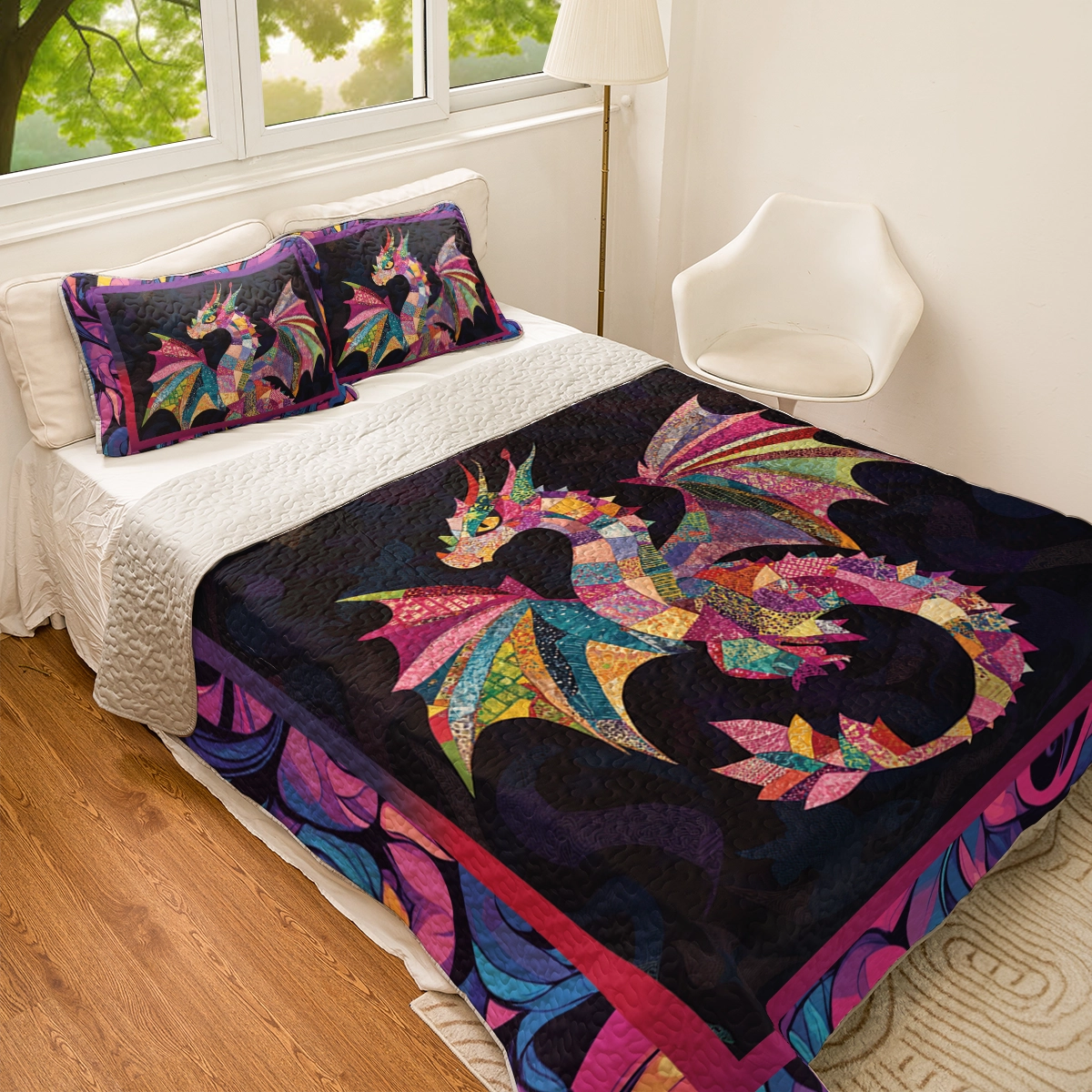 Shineful All Season Quilt 3-Piece Set - Prism Dragon