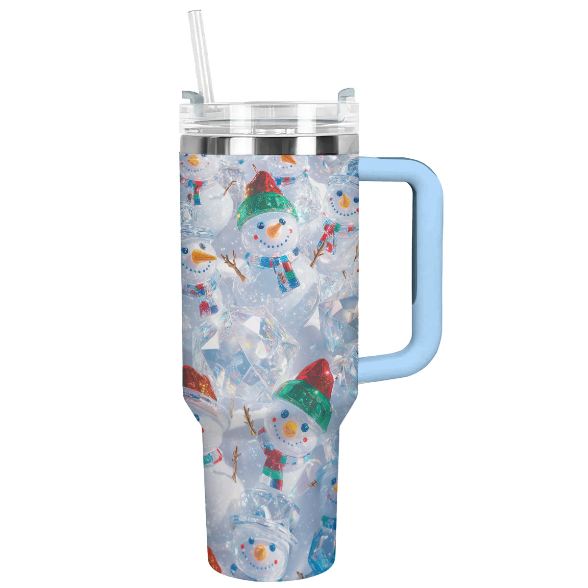 Shineful Glossy Tumbler Crystal Snowman Land