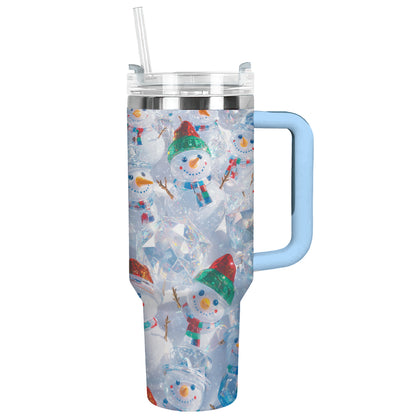 Shineful Glossy Tumbler Crystal Snowman Land