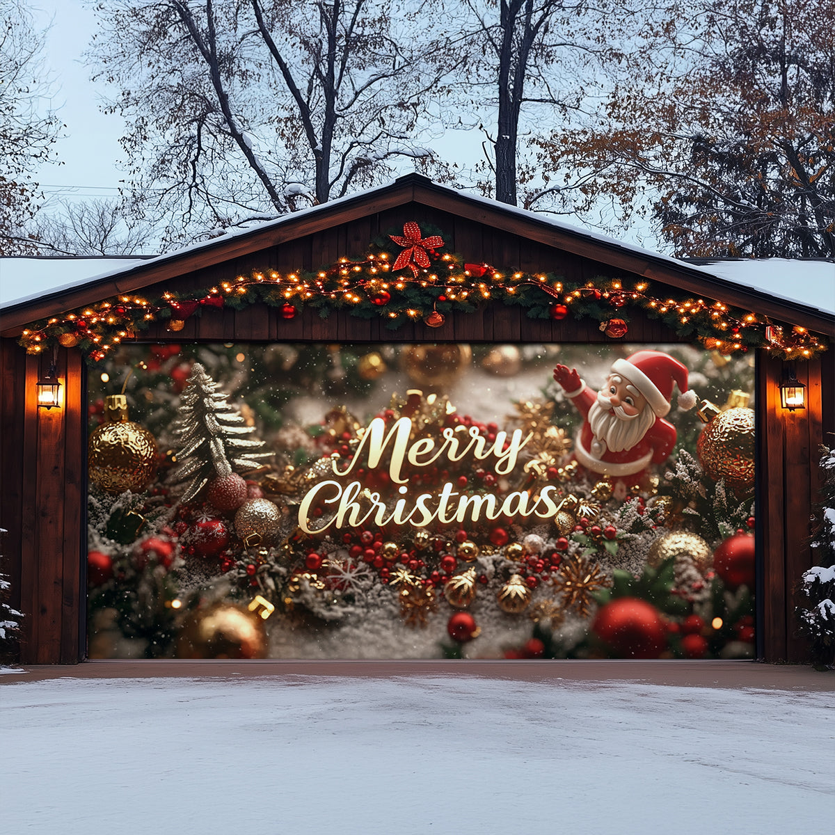 Shineful Garage Door Banner Decoration Merry Christmas
