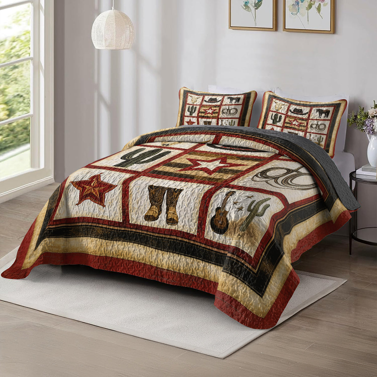 Shineful All Season Quilt 3-Piece Set Rustic Western Vibe