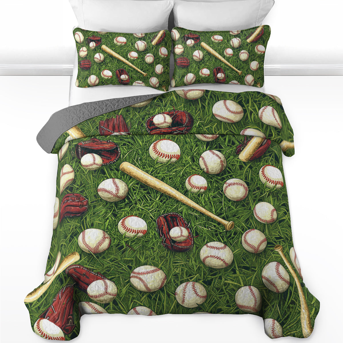 Shineful All Season Quilt 3-Piece Set All-Star Baseball