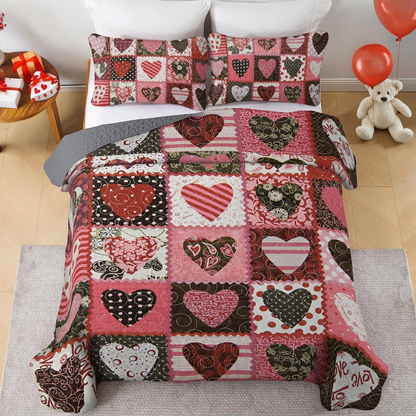 Shineful All Season Quilt 3-Piece Heartfelt Patchwork Quilt