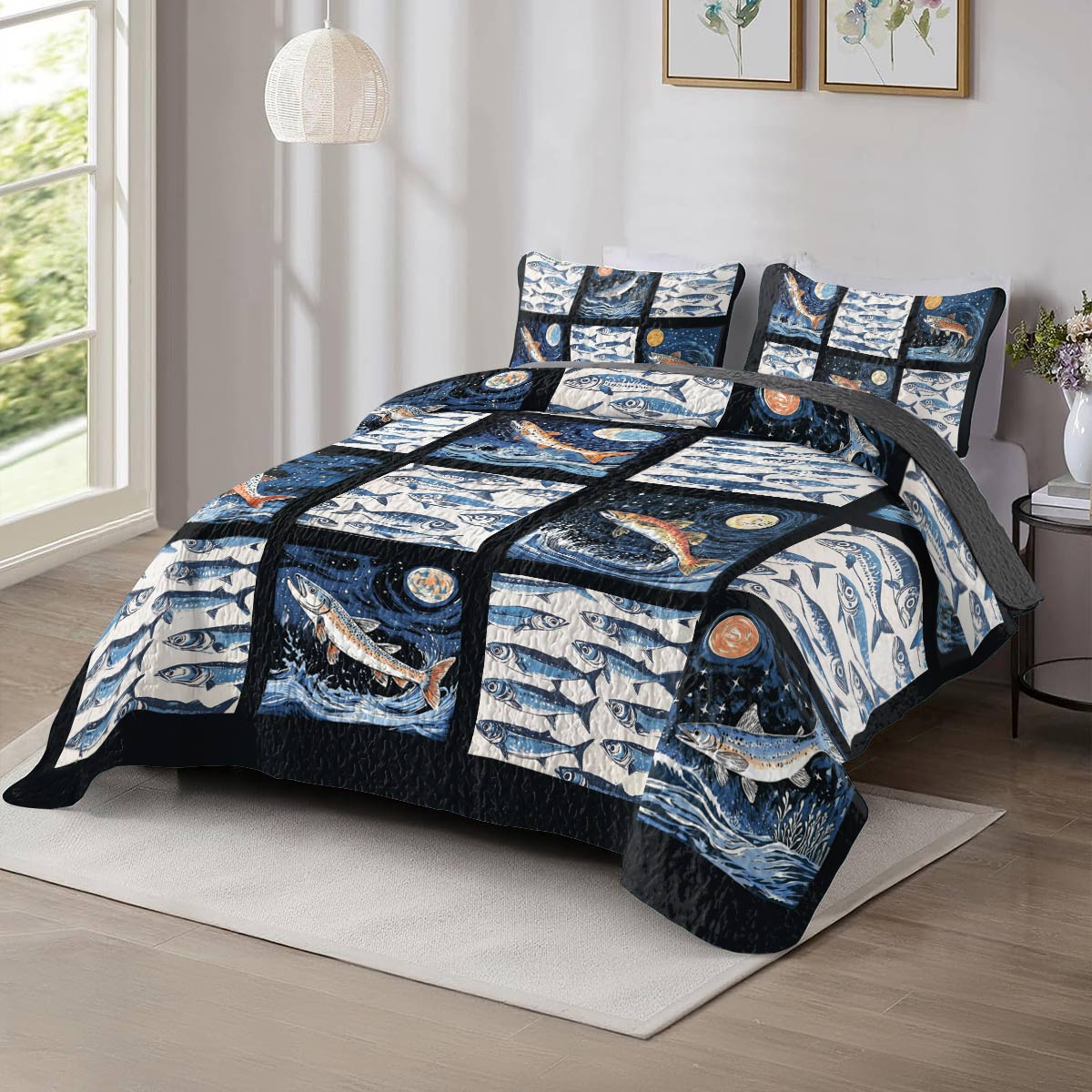 Shineful All Season Quilt 3-Piece Set Night Swim