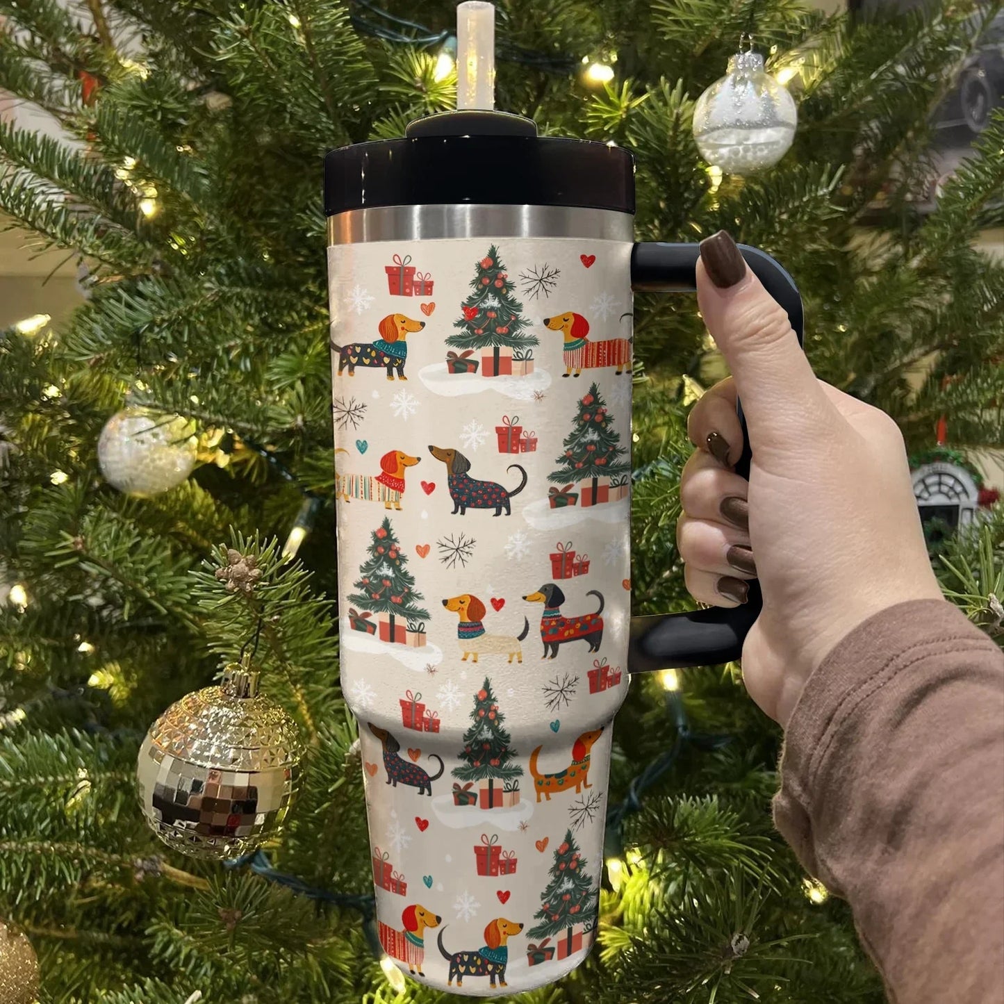 Shineful Tumbler Sample Merry Dachshund Joy