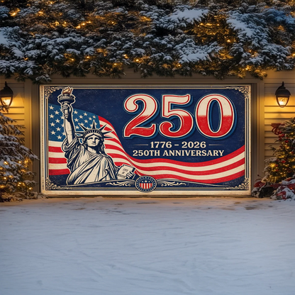 Shineful Garage Door Banner Decoration 250 Years of American Liberty