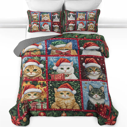 Shineful All Season Quilt 3-Piece Set Santa's Furry Helpers