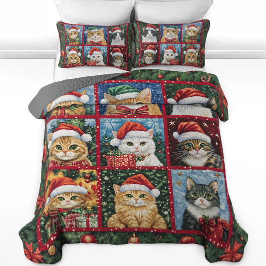 Shineful All Season Quilt 3-Piece Set Santa's Furry Helpers