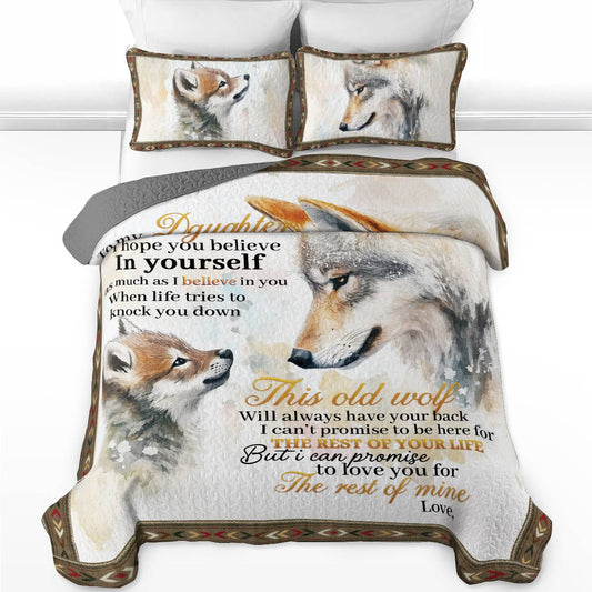 Shineful All Season Quilt 3-Piece Set Wolf Love