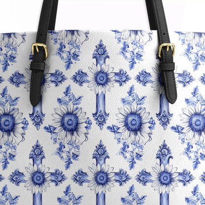 Shineful Leather Tote Bag Sunflower Blooming With Grace